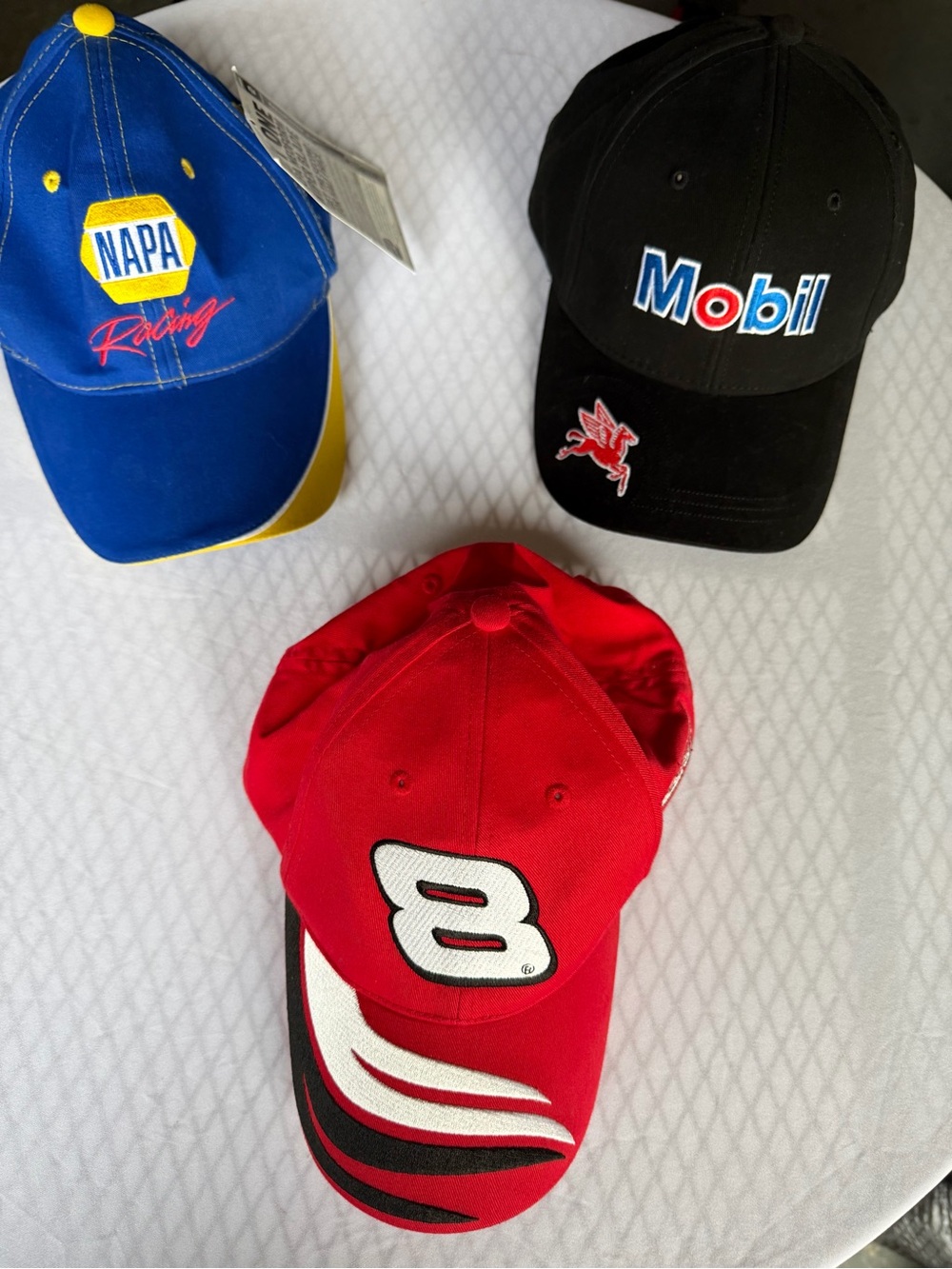 Lot 3 NASCAR Racing Hats Dale Jr #8 NAPA #56 Mobil Pegasus Vintage Caps